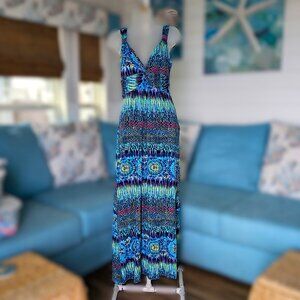 EUC Bohemian Stretchy Sleeveless Maxi Dress by Spense Size Small